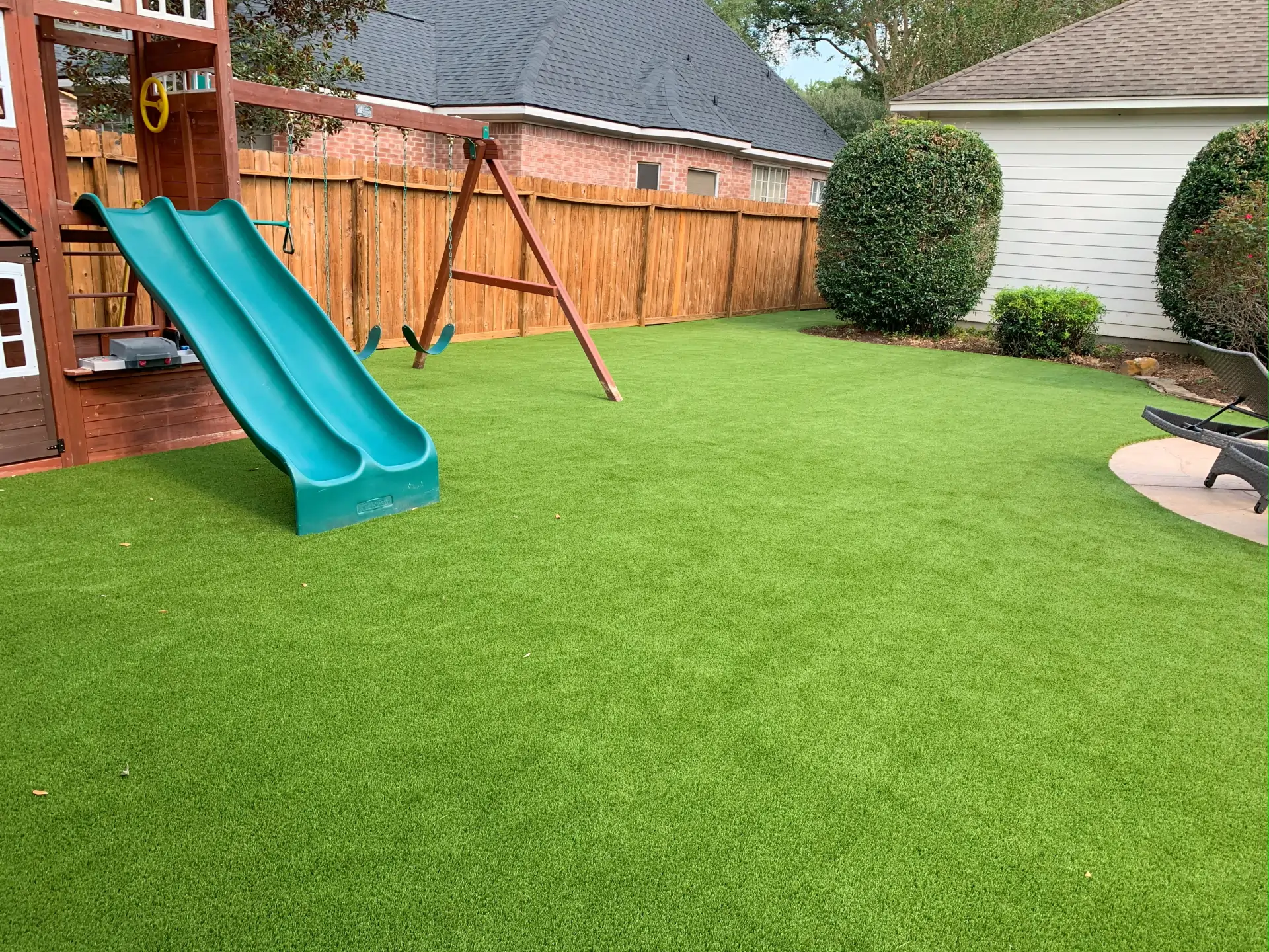 residential playground on artificial grass