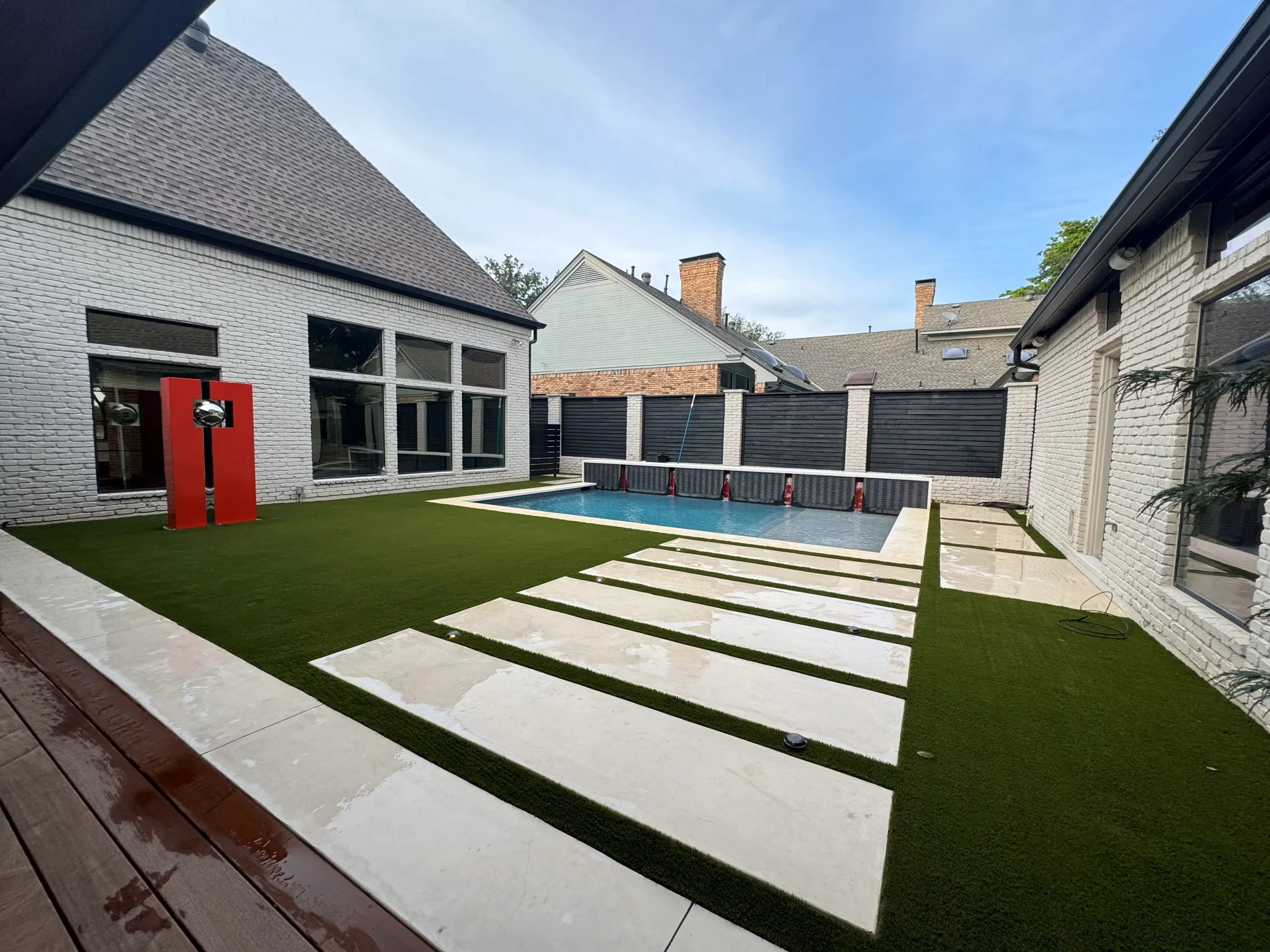 residential artificial grass lawn