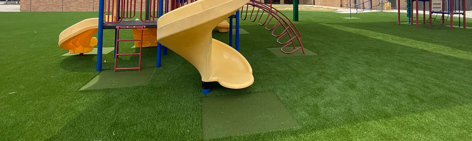 Artificial grass playground installed by SYNLawn